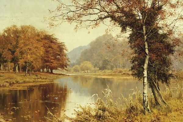 A Woodland Pool in Autumn - view 1