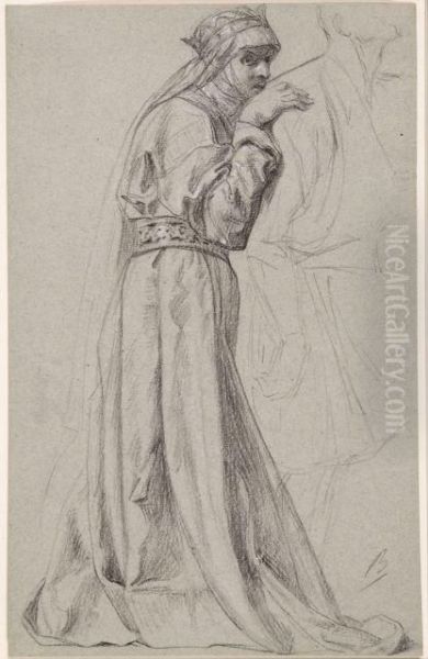Une Femme Debout Dans Un Costume Renaissance - view 1