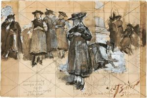 Devant L'eglise De Saint-germain A Saviese by Ernest Bieler