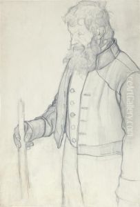 Kompositionsstudie Zu "les Vieux A L'enterrement" by Ernest Bieler