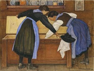 Two Girls From Valais by Ernest Bieler