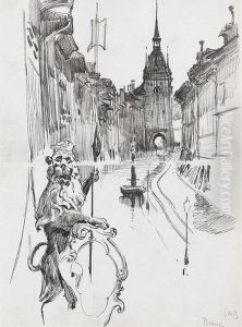 Marktgasse Mit Steinernem Lowen Und Kafigturm. Marktgasse Mit Steinernem Lowen Und Kafigturm.