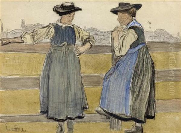Zwei Walisserinnen. Verso Skizze
Zu Einem Lesenden. (two Welsh Women) (verso Sketch Of A Man Reading) - view 1