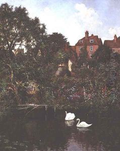 Old Guildford, Surrey (River Wey), 1908 by Edward Wilkins Waite