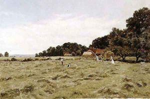 Haymaking near Fittleworth, Sussex by Edward Wilkins Waite