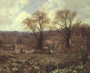 Early Spring in a Surrey Village by Edward Wilkins Waite