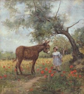 Paesaggio Con Fanciulla Ed Asinello Paesaggio Con Fanciulla Ed Asinello