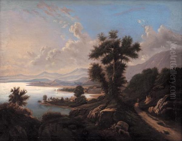Paesaggio Delle Prealpi Con Lago - view 1