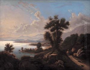 Paesaggio Delle Prealpi Con Lago by Luigi Bisi