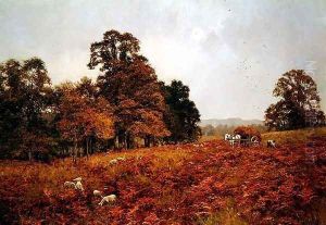 The Touch of Autumn (on Abinger Roughs, Surrey) by Edward Wilkins Waite