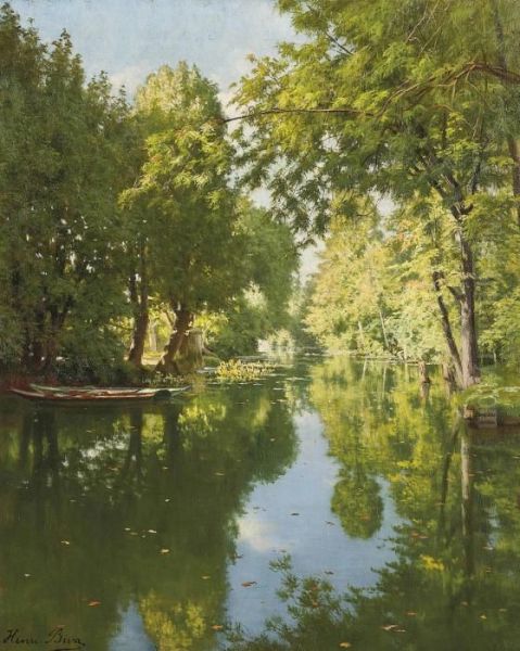 Punts Moored On Still Waters - view 1