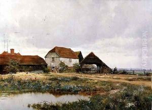 The White Granary, a view of Pondtail Farm, Brockham, Surrey, 1907 The White Granary, a view of Pondtail Farm, Brockham, Surrey, 1907