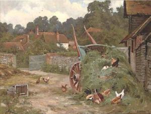 The farmyard by Edward Wilkins Waite
