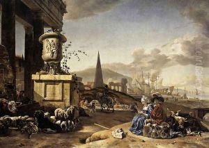 An Italian Seaport c. 1666 by Jan Weenix