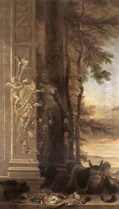 Game Still-Life with Statue of Diana 1703-16 by Jan Weenix