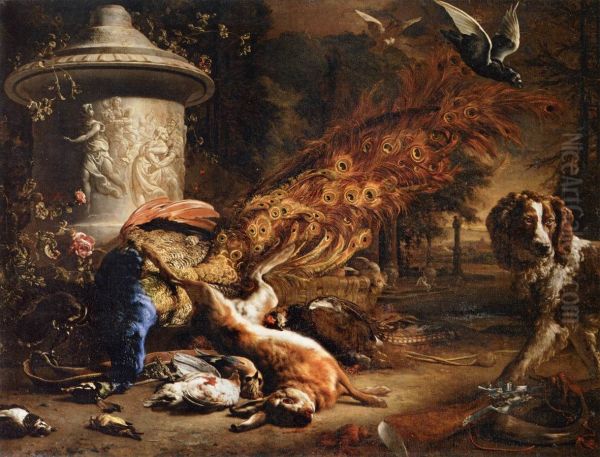 Still-Life with a Peacock and a Dog - view 1