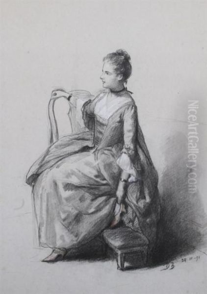 Young Girl Fastening Shoe - view 1