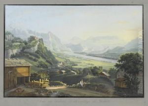 Vue Du Chateau Et Du Village De Vadutz by Ludwig Bleuler