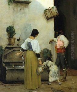 At the Water Trough by Julian Alden Weir