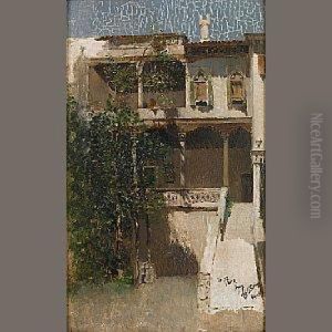 A Venetian Courtyard by Robert Frederick Blum