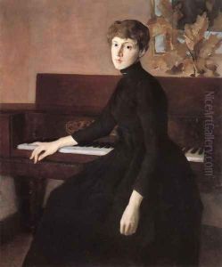 At The Piano by Julian Alden Weir