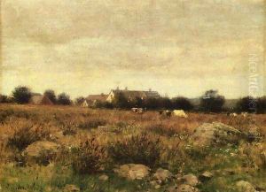 Houses In Pasture by Julian Alden Weir