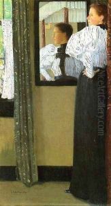 Face Reflected In A Mirror by Julian Alden Weir