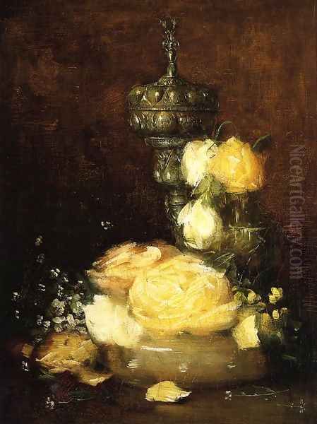 Silver Chalice With Roses - view 1