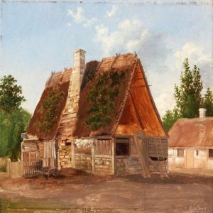 Summer Day At A Dilapidated And Picturesque Farmerhouse by Carl Henrik Bogh