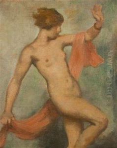 A Dancer With A Pink Scarf by Hugo Boettinger