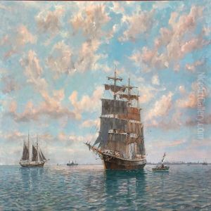 Seascape With Different Sailing Ships And Boats Seascape With Different Sailing Ships And Boats