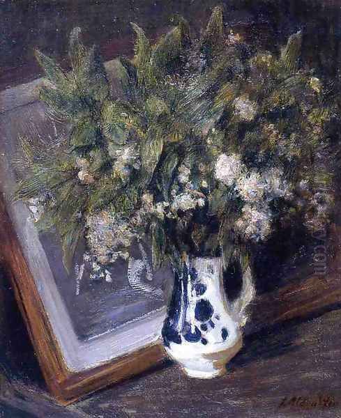Flowers in a Delft Jug - view 1