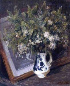 Flowers in a Delft Jug by Julian Alden Weir