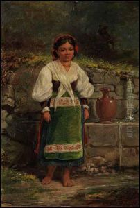 Waiting At The Fountain by Alfred Boisseau