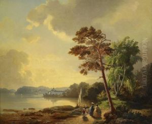 Vy Over Edsviken Mot Stocksund Och Ulriksdals Slott by Johan Christoffer Boklund