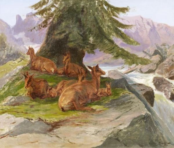 Mountain Goats In The Mountains - view 1