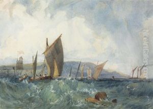 Shipping Off The Coast Of Dieppe by Richard Parkes Bonington