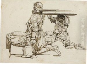 Study After The Monument To Sir Francis Vere (d. 1609), Westminster Abbey by Richard Parkes Bonington