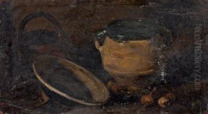 Entablement Avec Un Pot En Gres by Francois Bonvin