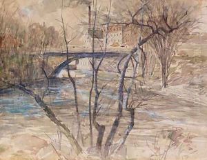 Mills Along the River by Julian Alden Weir