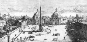 View Of The Piazza Del Popolo Rome 1678 by Caspar Andriaans Van Wittel