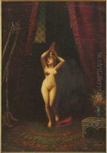 Femme Nue Se Mirant Dans Une Psyche Dans Un Interieur Oriental by Frederic Borgella