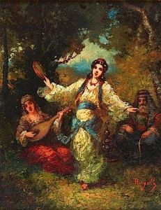 Musiciennes Dans Un Sous Bois