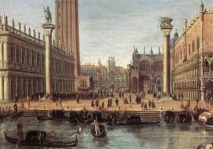 The Piazzetta from the Bacino di San Marco (detail) c. 1700 by Caspar Andriaans Van Wittel
