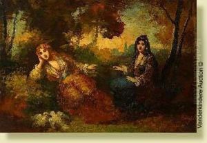 Deux Femmes Orientales Dans Un Parc