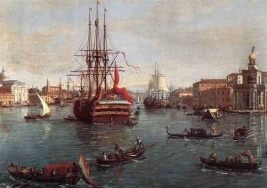 Bacino Di San Marco (detail) by Caspar Andriaans Van Wittel
