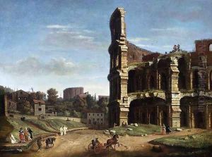 Rome- A View of The Colosseum by Caspar Andriaans Van Wittel