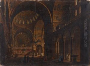 Interieur De La Basilique Saint Marc, Venise by Giuseppe Borsato