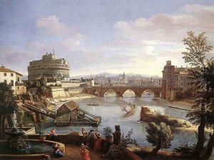 The Castel Sant'Angelo from the South 1690s by Caspar Andriaans Van Wittel