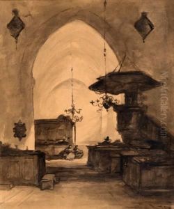 Kerkbinnenste by Johannes Bosboom